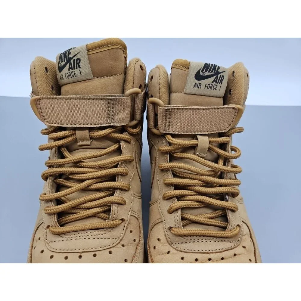 Nike Air Force 1‎ High Top Sneaker Suade/Khaki Shoe Size US 4.5Y UK 4 EUR 36.5